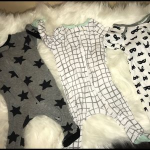 0-3 months baby boy 3pk zip sleep💙💙